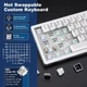 Беспроводная механическая игровая клавиатура с Hot-Swap YUNZII AL68 White - изображение 5