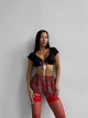 Жіночі панчохи червоні, з самопідтримуючим мереживом SM3037tt Simply sexy one size - зображення 3