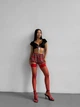 Жіночі панчохи червоні, з самопідтримуючим мереживом SM3037tt Simply sexy one size - зображення 1