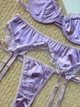 Комплект жіночої білизни з поясом і гартерами SM2332чч Simply sexy бузковий S - зображення 6