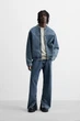 Джинси вільні з розрізами Zara Baggy Fit 32 синій 6688/317/407 - изображение 1