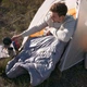 Спальник с натуральным пухом Naturehike CW400 NH18C400-D, р-р L, желто-серый - изображение 5