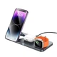 Зарядне бездротове пристрій Hoco CQ22 (3 в 1) магнітний MagSafe 15W для iPhone/Samsung/Xiaomi, для навушників, для iWatch Док-станція Сірий - зображення 6
