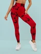 Лосины Мраморные с пуш ап push up для зала Красные M (L7004141) - изображение 9