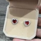 Серьги с цирконами "Сияние рубиновых сердец" покрытие серебром Xuping Jewelry в бархатной коробочке (16249) - изображение 3