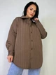 Куртка женская Lady Yep 9089 рубашка удлиненная оверсайз стеганая демисезонная one size коричневий - изображение 4