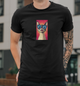 Мужская футболка B&C Collection с принтом Котик в очках, M Черный - изображение 1