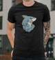 Мужская футболка B&C Collection с принтом Акула Бодібілдер bodybuilding, 2XL Черный - изображение 1