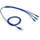 Зарядка 3 в 1 нейлоновая с USB to Micro / Lightning / Type-C 6A 1.2m Синий - изображение 2
