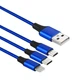 Зарядка 3 в 1 нейлоновая с USB to Micro / Lightning / Type-C 6A 1.2m Синий - изображение 5