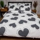 Набор Moon&Star Бязь Gold Люкс Grey Love Простыня 180х220 см + 2 наволочки 70х70 см (MS-880000269) - изображение 1