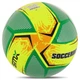 Мяч футбольный №5 PU ламинированная гибридная сшивка HYBRID SOCCERMAX FB-4120 (PU, желтый-зеленый) - изображение 3