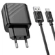 Мережевий зарядний пристрій з кабелем HOCO CS21A Rich single port QC3.0 charger set (Type-C)(EU) Black (6942007609906) - зображення 6