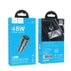 Автомобільний зарядний пристрій HOCO Z60 Bloom 48W dual-port PD30W+QC3.0 multi-protocol car charger Metal Gray (6942007642095) - изображение 2