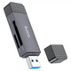 Кардрідер HOCO HB45 Spirit 2-in-1 USB/Type-C 3.0 card reader Metal gray (6942007620529) - изображение 5