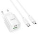 Сітчастий зарядний пристрій з кабелем HOCO C147A Charm PD20W+QC3.0 Charger Set (C to C)(EU) White (6942007630290) - зображення 3