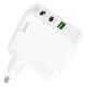 Сетевое зарядное устройство HOCO C115A Header PD65W GaN three-port(2C1A) charger White (6931474798312) - изображение 2
