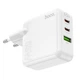 Сетевое зарядное устройство HOCO C115A Header PD65W GaN three-port(2C1A) charger White (6931474798312) - изображение 4