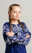 Дитяча сукня-вишиванка vishivano4ka 850-10 110 синя - изображение 3