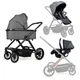 Универсальная коляска 3в1 Ninos Estrella Grey Black - изображение 1