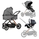 Универсальная коляска 3в1 Ninos Estrella Grey Gold - зображення 1