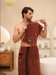Набор для сауны Полотенце юбка микрофибра 85х150 Коричневый (Д-novo-m-sauna-0017) - изображение 4