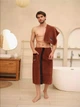Набор для сауны Полотенце юбка микрофибра 85х150 Коричневый (Д-novo-m-sauna-0017) - изображение 6