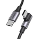Кабель USB-C to USB-C UGREEN US334 PD100W 90° Degree с нейлоновой оплеткой QC4.0 Black 1м (70643) - изображение 1