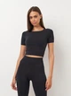 Жіночій топ з мікрофібри Giulia Crop T-Shirt Nero S/M Чорний - изображение 1