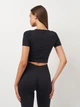 Жіночій топ з мікрофібри Giulia Crop T-Shirt Nero S/M Чорний - изображение 2