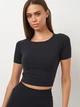 Жіночій топ з мікрофібри Giulia Crop T-Shirt Nero S/M Чорний - изображение 4