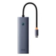 USB Hub Baseus Flite 7-Port Type-C to HDMI4K 60Hz*1+USB3.0*2+PD*1+RJ45*1+SD/TF3.0*1 Сірий (B00052805813-00) - зображення 4