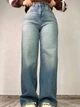 Джинси жіночі Zeo Basic 4741 palazzo jeans висока талія широкі палаццо стрейчеві вінтажні 40 блакитні - зображення 1