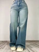 Джинси жіночі Zeo Basic 4741 palazzo jeans висока талія широкі палаццо стрейчеві вінтажні 40 блакитні - зображення 6