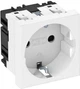 Розетка modul 45 с заземл. и шторками 250V~, 16A, 0˚ Белая (6120008) - изображение 1
