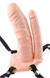 Страпон для подвійного проникнення Fetish Double Fantasy Penetrator Hollow колір тілесний (14254026000000000) - зображення 2
