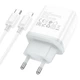 Мережевий зарядний пристрій з кабелем HOCO C104A Stage single port PD20W charger set (C to iP)(EU) White (6931474782908) - изображение 4