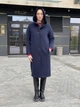 Утепленное шерстяное пальто с капюшоном Cat Orange 4446 Темно-синее 52 - изображение 4