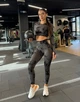 Спортивний жіночий костюм Marble тай-дай з пуш-ап для фітнесу та йоги (рашгард + легінси) Безшовний Мармуровий XS-S Графіт (XX05S) - зображення 1