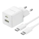 Комплект для быстрой зарядки Зарядное сетевое устройство Baseus Palm 30W Type-C+USB QC3.0+PD3.0 + Кабель Type-C to Type-C 60W 1m (P1011160A213-01) White - изображение 1