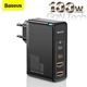 Зарядное сетевое устройство Baseus GaN2 Pro 100W 2 Type-C + 2 USB с функцией быстрой зарядки QC4.0+PD3.0 + Кабель Type-C to Type-C 100W 1m (CCGAN2P-L01) Black - изображение 1