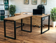 Стол руководителя Tobi Sho LOFT Gold СКГ/3 столешница 36 мм, 1600х2000х765 Дуб аппалачи - изображение 3