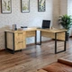 Стіл кутовий офісний Tobi Sho LOFT Gold СУЛГ/5-1 з 2 шухлядами стільниця 18 мм, 1600х1400х750 Дуб аппалачі - зображення 2