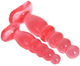 Комплект из 2х анальных пробок Doc Johnson Crystal Jellies Anal Delight Traner цвет красный (12651015000000000) - изображение 2