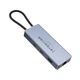 Хаб адаптер Hoco HB52 (Type-C, HDMI, 4K 60Hz, RJ45, 100 Mbps, SD/TF, до 480 Mbps, USB, швидка зарядка, до 100 Вт) - Сірий - зображення 6