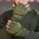 Беспалые перчатки Lesko E302 Sand с защитными накладками олива размер M - изображение 1