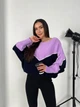 Тонкий женский свитер сиреневого цвета 31605 One Size - изображение 2