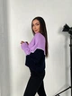 Тонкий женский свитер сиреневого цвета 31605 One Size - изображение 3