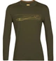 Термокофта Icebreaker 200 Oasis LS Crewe Ski Stripes Men Loden Heather XL (1052-IB0 A56 HU069 XL) - зображення 1