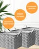 Кошик з кришкою HomyWay набір 3 шт сірий 38x26x24 см 1025 - зображення 4